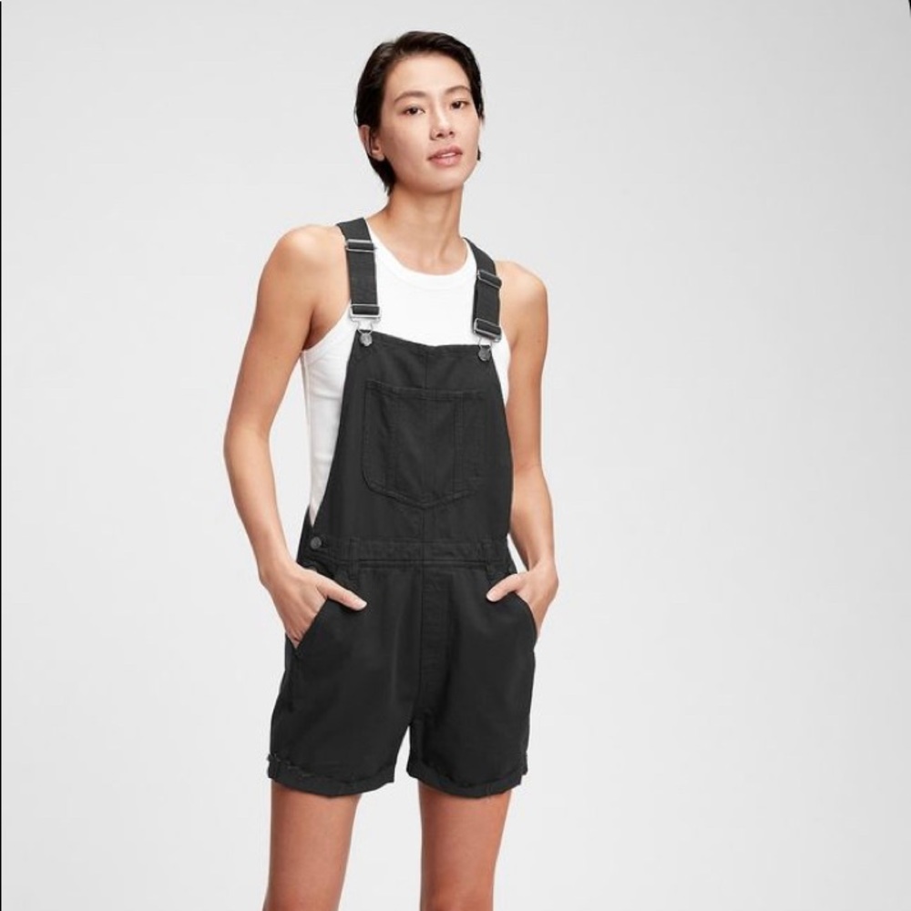 Gap Washed Black Denim Shortalls (tall size)